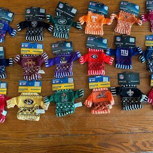 New w/Tags Licensed NFL & Collegiate Mini Knitted Sweaters 5.5in